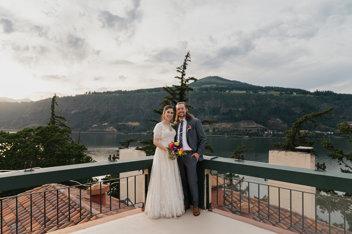 Golden hour photos on the tower at the Columbia Gorge Hotel.