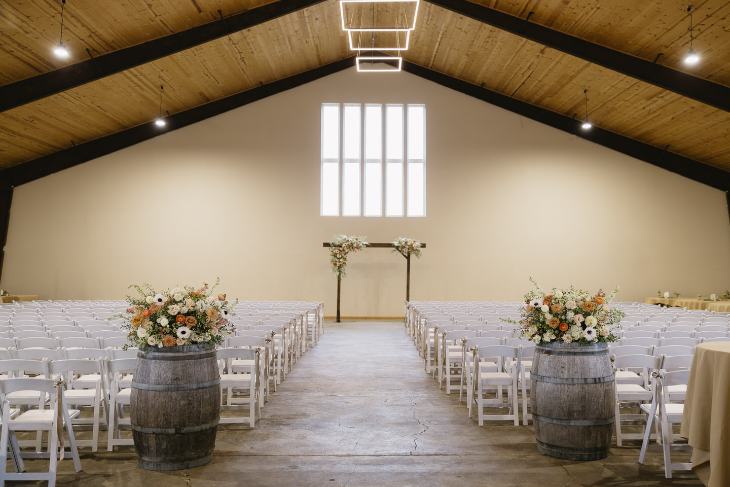 Empty ceremony space at The Barn at Countryside.