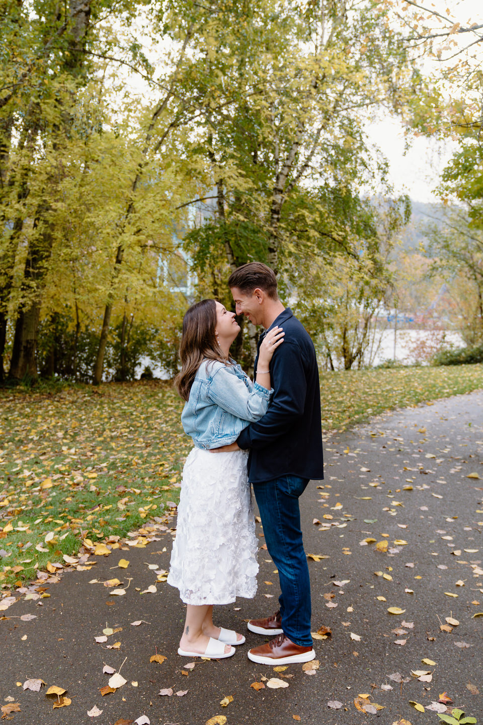Cathedral Park engagement photo session in the fall.