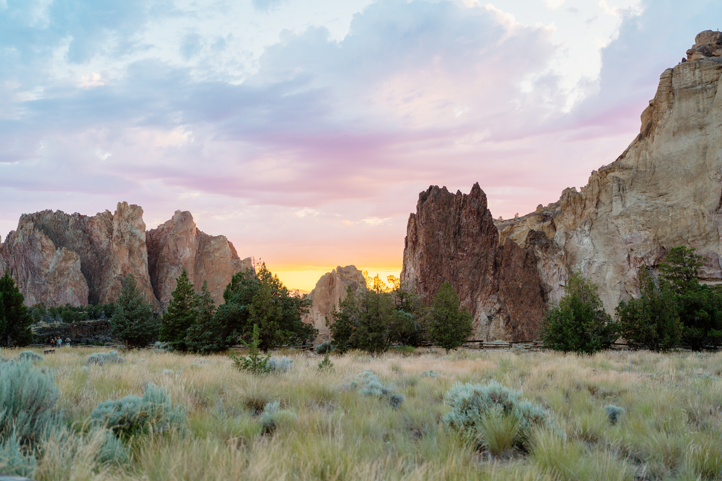 Colorful sunset over Smith Rock