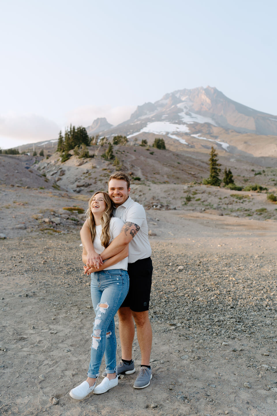 laughter during mt hood couples session