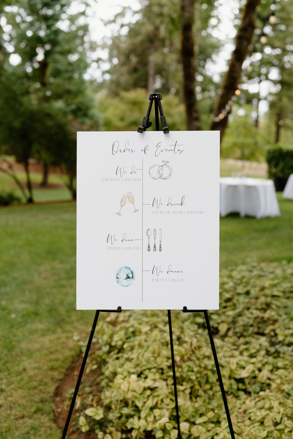 floral garden wedding timeline