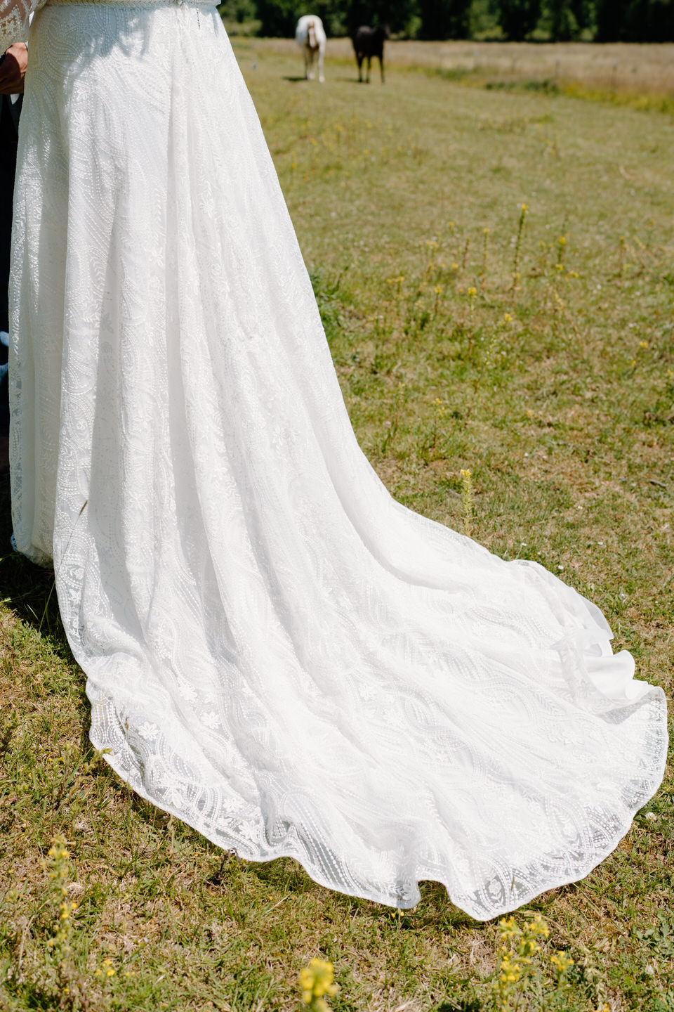 Boho wedding dress at The Farm on Golden Hill