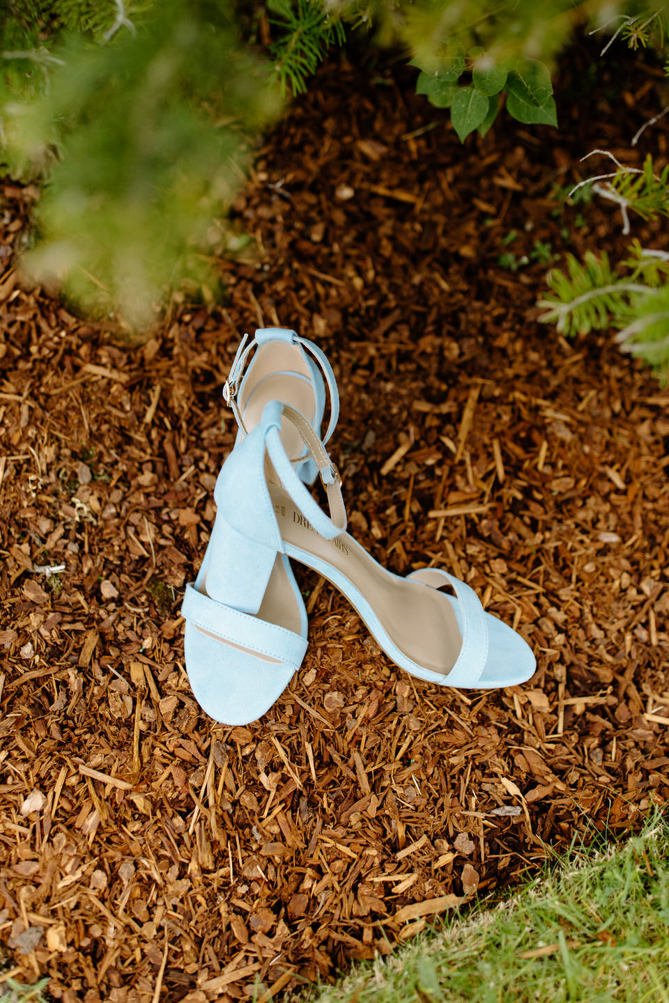 Blue wedding shoes