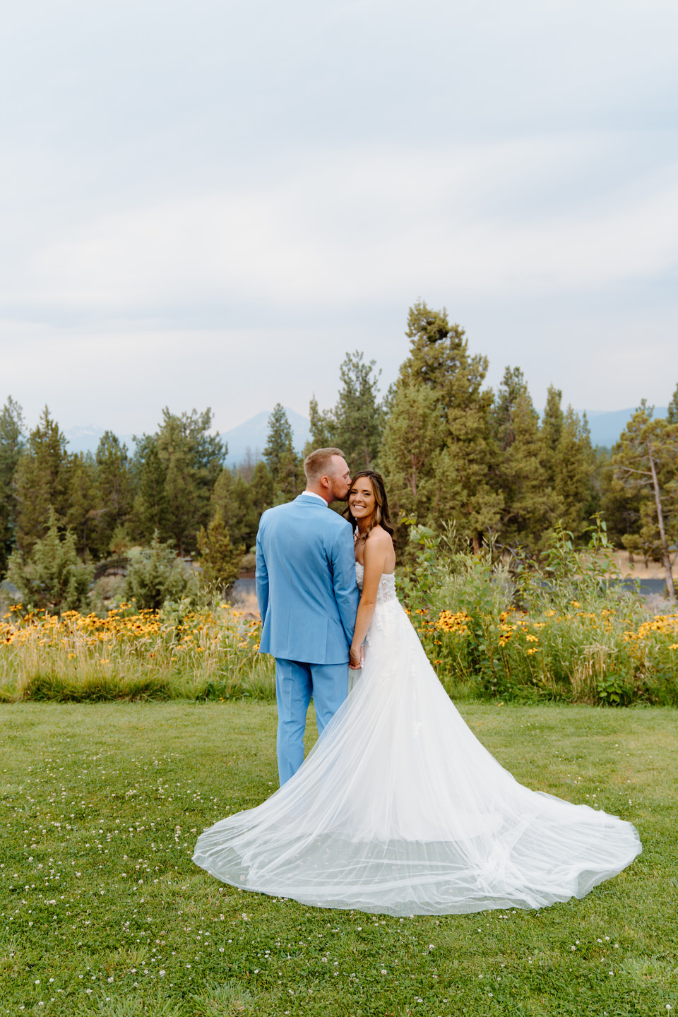 Bespoke Bride wedding dress worn at Aspen Lakes Golf Course wedding.