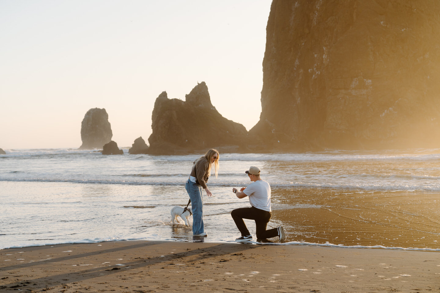 Surprise proposal on Cannon Beach