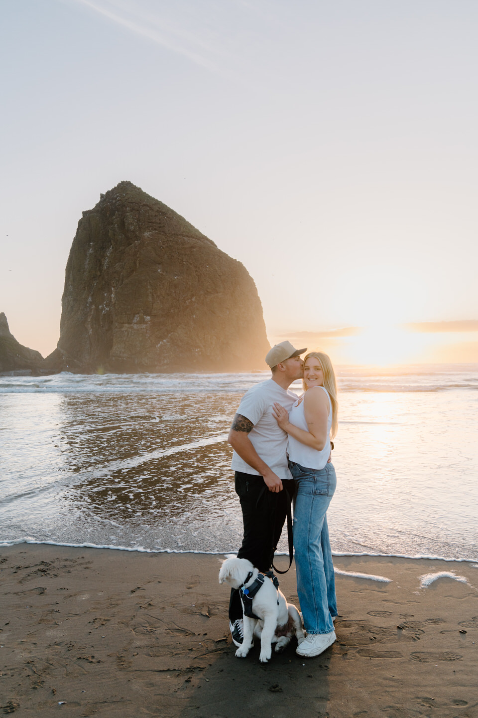 Golden hour sunset photos at Cannon Beach