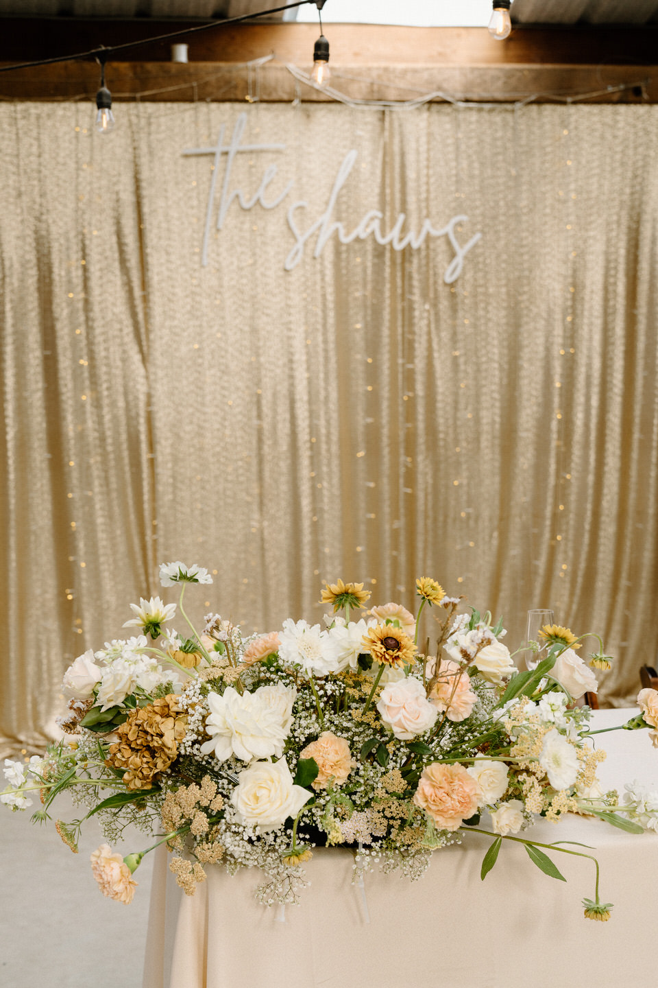 Sweetheart table decor