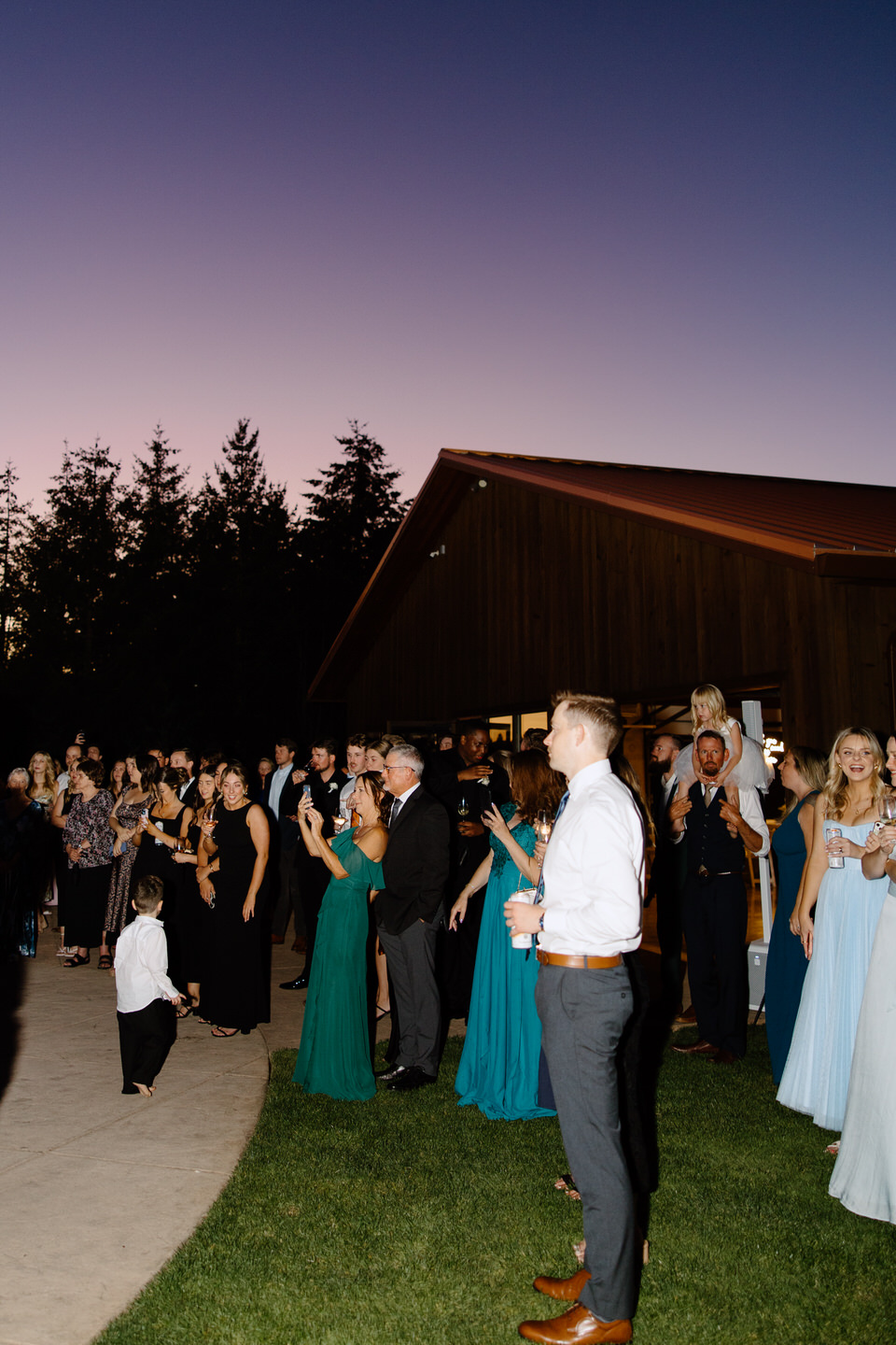 Guests watch couple's first dance