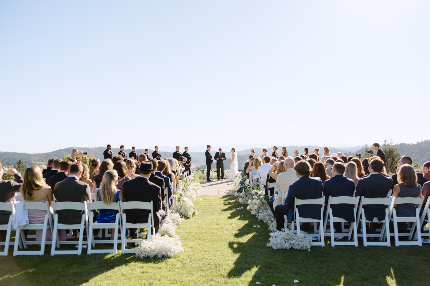 Hilltop wedding ceremony view