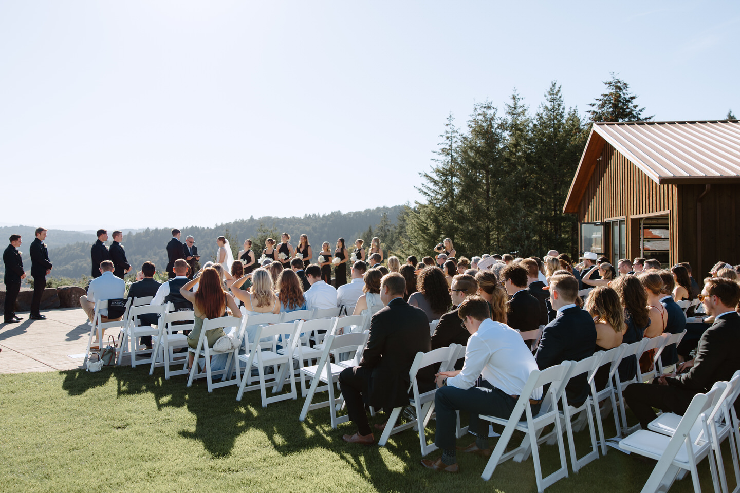 Wedding guests at Youngberg Hill winery