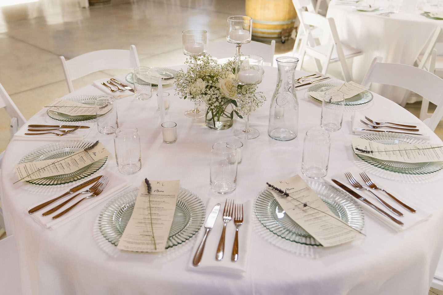 Modern wedding reception table decor